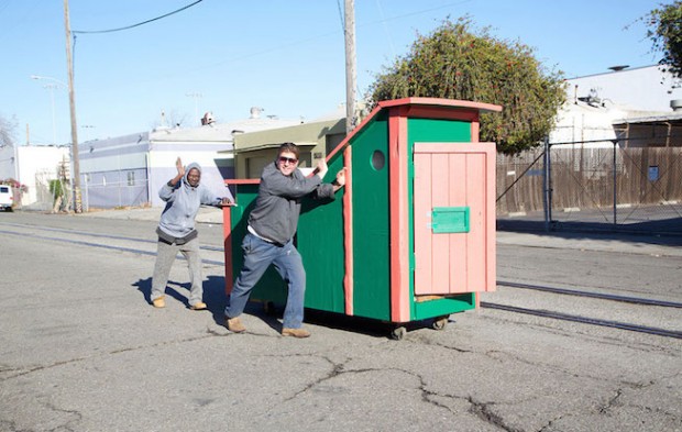 Artist builds homeless shelters out of trash